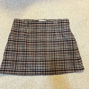 Abercrombie plaid/gingham mini skirt/skort, really soft, size S